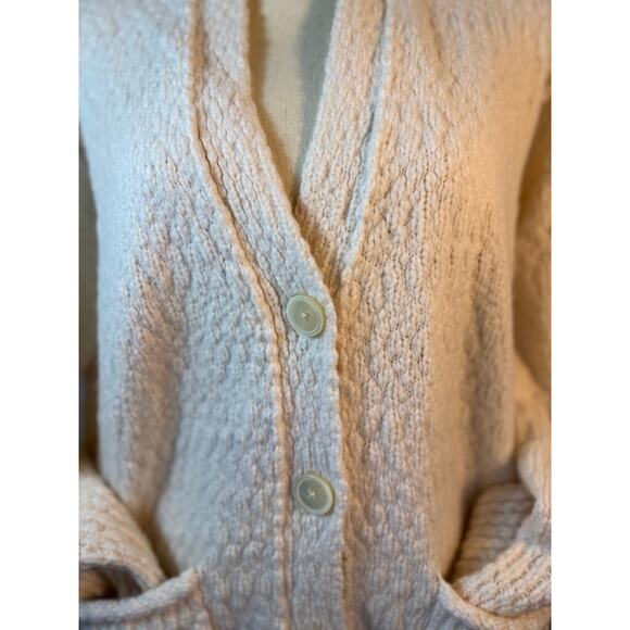 J Crew Cream Ivory Boucle Cardigan Wool Alpaca Cardi Sweater S NWOT Oversized - Picture 2 of 11